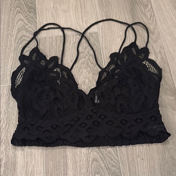 Free People Black Lace Top Size S - Picture 1 of 3